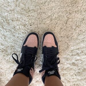 Pink and Black Sneakers with Sleek Design
